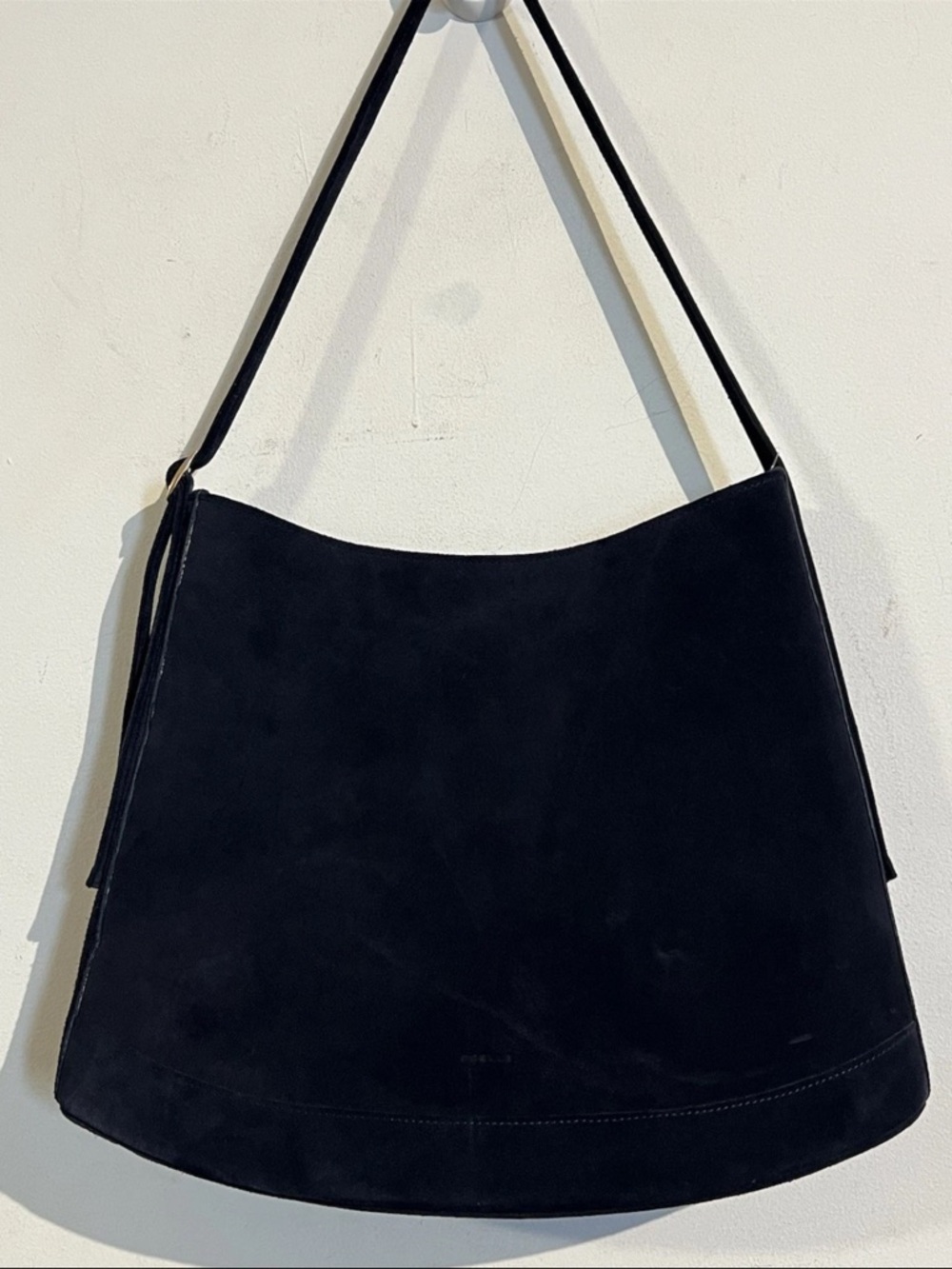 Poelle blue suede shoulder bag
